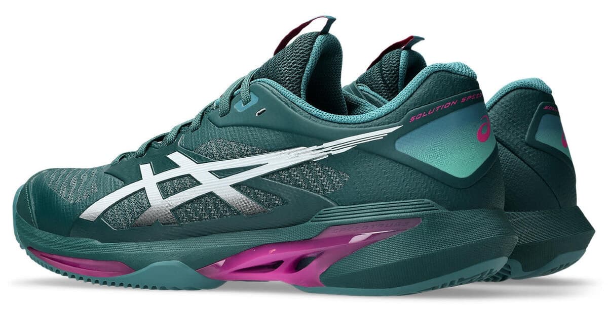 کفش تنیس مردانه Asics SOLUTION SPEED FF 4 CLAY سبز ویتال خاکستری کریر مدل 1041A533-300 کفش تنیس مردانه Asics SOLUTION SPEED FF 4 CLAY سبز ویتال خاکستری کریر مدل 1041A533-300