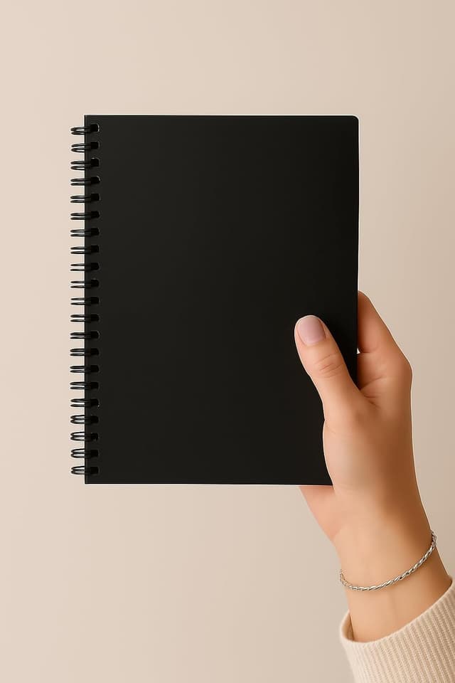 دفتر یادداشت فنری راهراه Fark Tanıtım، A5 (15x21 cm)، 60 برگ، کاغذ عاجی 90gr، جلد مشکی دفتر یادداشت فنری راهراه Fark Tanıtım، A5 (15x21 cm)، 60 برگ، کاغذ عاجی 90gr، جلد مشکی