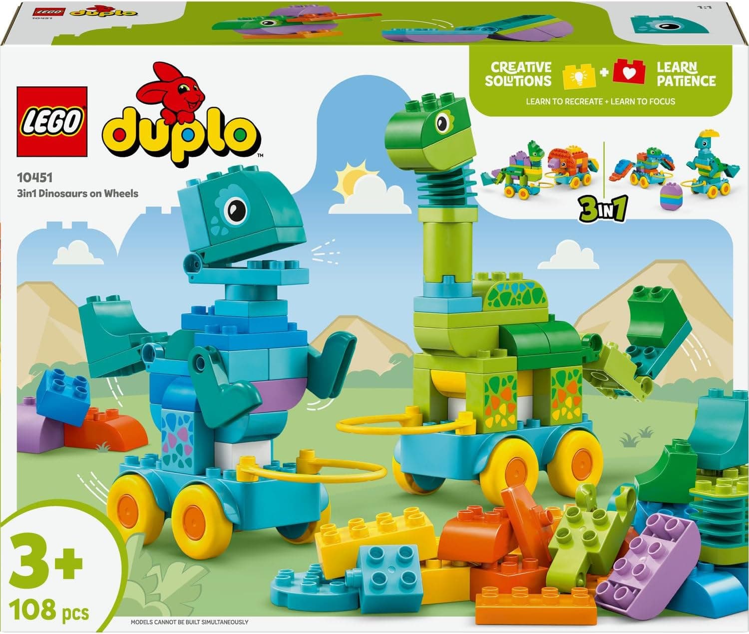 لگو DUPLO دایناسورهای چرخدار ۳ در ۱ مدل 10451 لگو DUPLO دایناسورهای چرخدار ۳ در ۱ مدل 10451