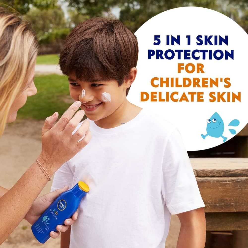 لوسیون ضدآفتاب کودک NIVEA SUN Protect & Care، SPF 50+، محافظت 5in1 در برابر UVA و UVB، 200ml لوسیون ضدآفتاب کودک NIVEA SUN Protect & Care، SPF 50+، محافظت 5in1 در برابر UVA و UVB، 200ml