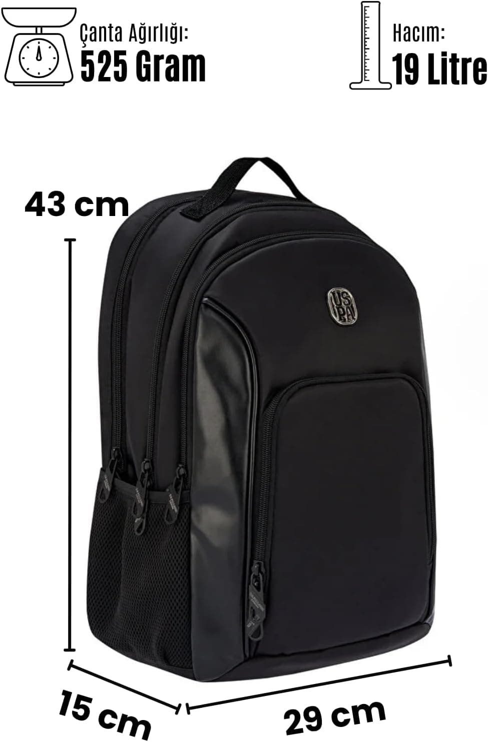 کوله پشتی یونیسکس U.S. Polo Assn مدرسه مدل 25063 مشکی کوله پشتی یونیسکس U.S. Polo Assn مدرسه مدل 25063 مشکی
