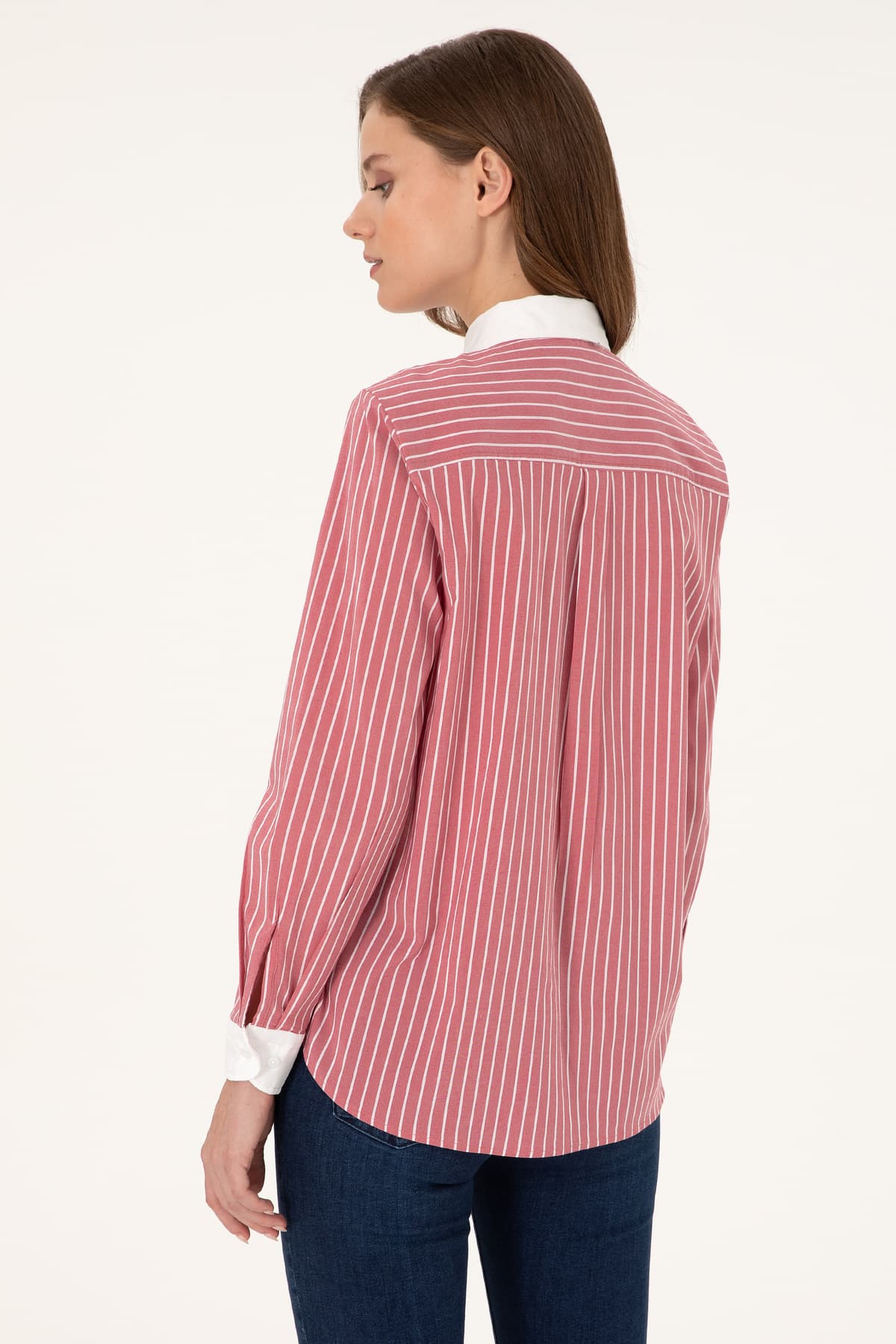 پیراهن تونیک زنانه U.S. Polo Assn. راهراه آلبالویی آستین بلند مدل 50297107-VR223 پیراهن تونیک زنانه U.S. Polo Assn. راهراه آلبالویی آستین بلند مدل 50297107-VR223