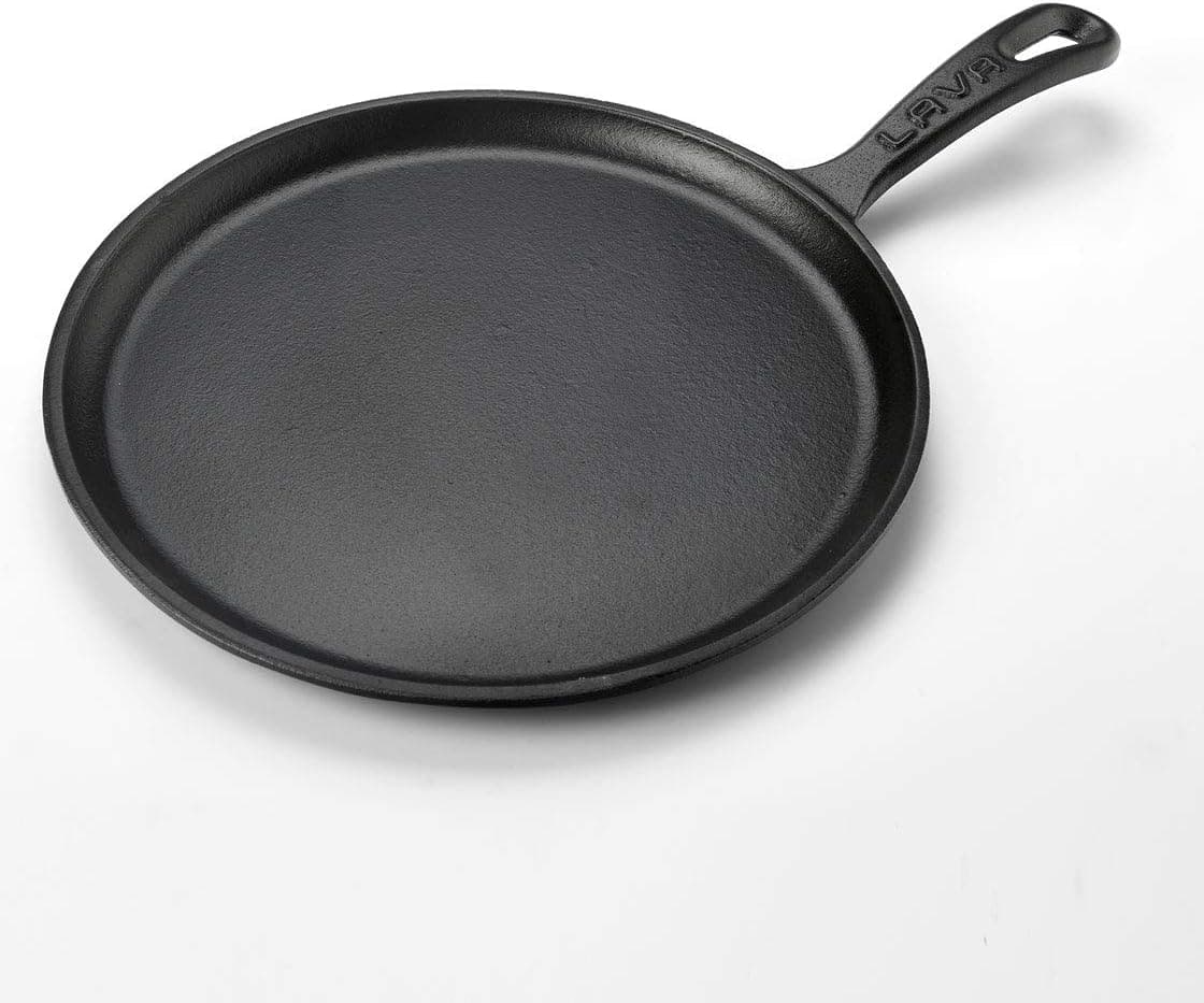 تاوه چدنی کرپ پیتزا و پنکیک LAVA گرد دسته فلزی 26cm مشکی تاوه چدنی کرپ پیتزا و پنکیک LAVA گرد دسته فلزی 26cm مشکی