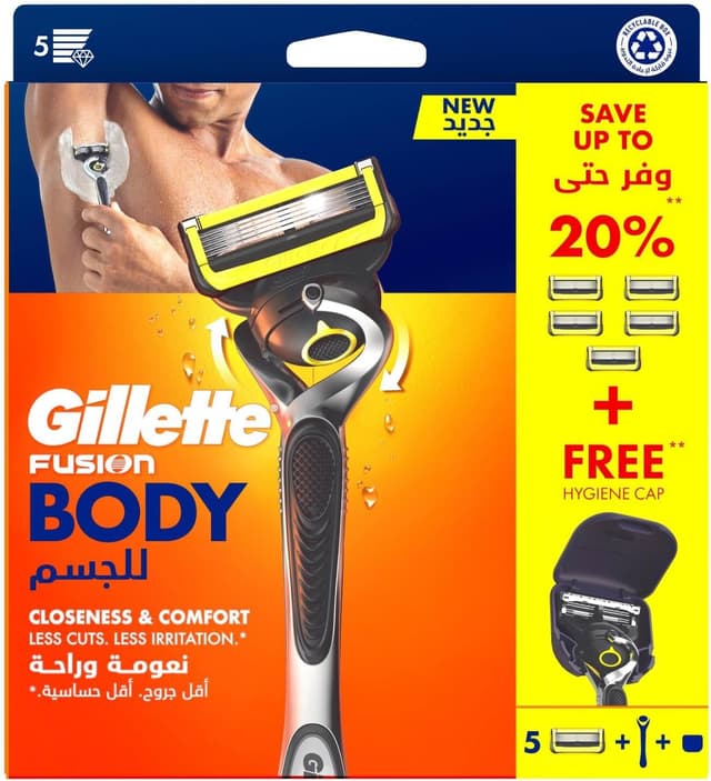 تیغ یدک مردانه Gillette Fusion Body بسته 5 عددی تیغ یدک مردانه Gillette Fusion Body بسته 5 عددی