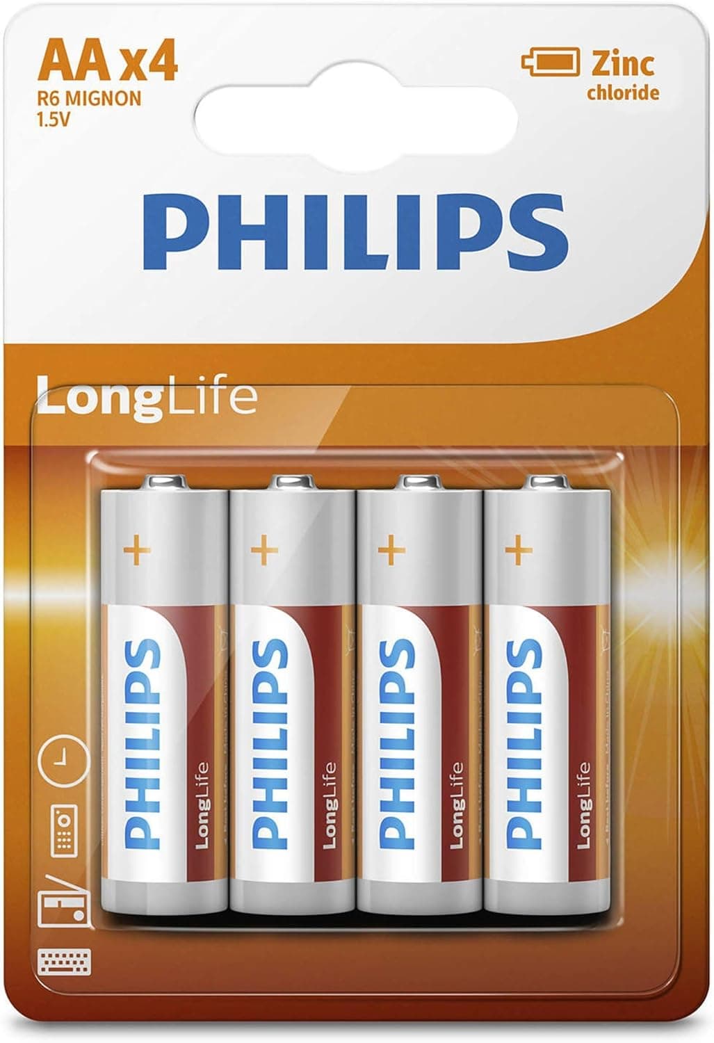 باتری روی Philips Longlife سایز AA X4 مدل R6L4B/10 باتری روی Philips Longlife سایز AA X4 مدل R6L4B/10