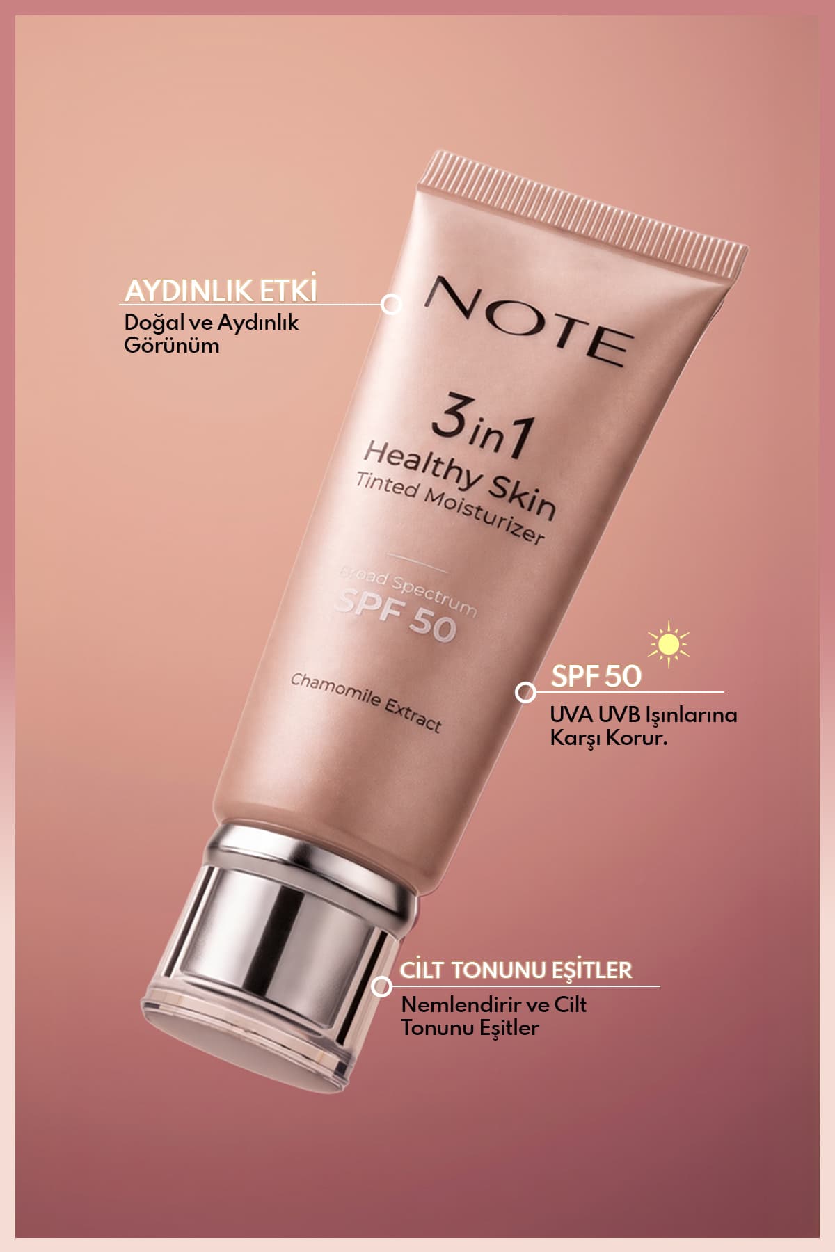 کرم مرطوبکننده رنگی سبک SPF 50 Note Cosmetics Healthy Skin سهکاره، یکدستکننده و روشنکننده رنگ پوست، رنگ 00 روشن کرم مرطوبکننده رنگی سبک SPF 50 Note Cosmetics Healthy Skin سهکاره، یکدستکننده و روشنکننده رنگ پوست، رنگ 00 روشن
