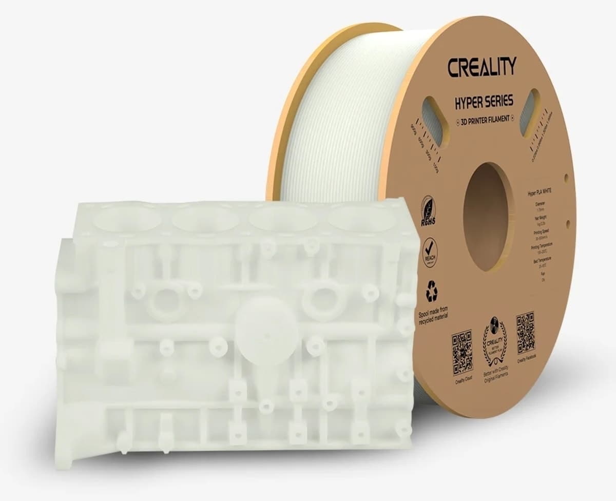 فیلامنت Creality Hyper PLA سفید 1.75mm 1kg فیلامنت Creality Hyper PLA سفید 1.75mm 1kg