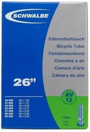 تیوپ لاستیک Schwalbe با والف خودرویی بلند مدل AV13 تیوپ لاستیک Schwalbe با والف خودرویی بلند مدل AV13