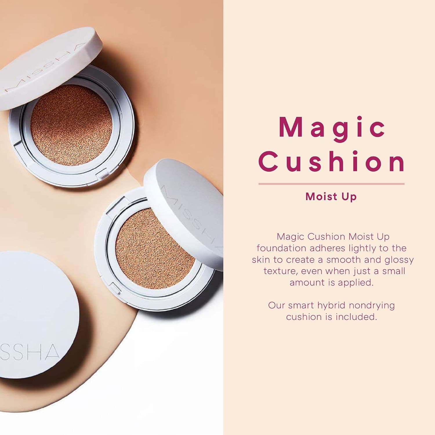 کوشن کرمپودر MISSHA با جلوهای درخشان SPF50+ PA+++ مدل Magic Cushion Moist Up no.23 کوشن کرمپودر MISSHA با جلوهای درخشان SPF50+ PA+++ مدل Magic Cushion Moist Up no.23