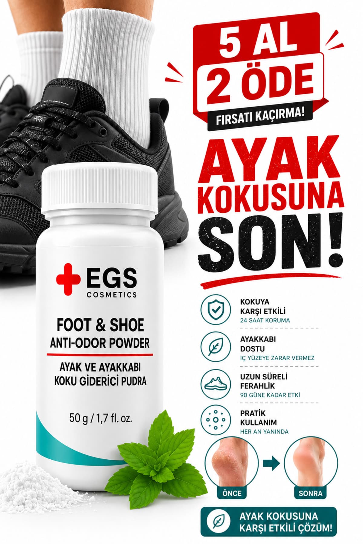 پودر ضد بوی پا و کفش EGŞ COSMETİCS 50 gr پودر ضد بوی پا و کفش EGŞ COSMETİCS 50 gr