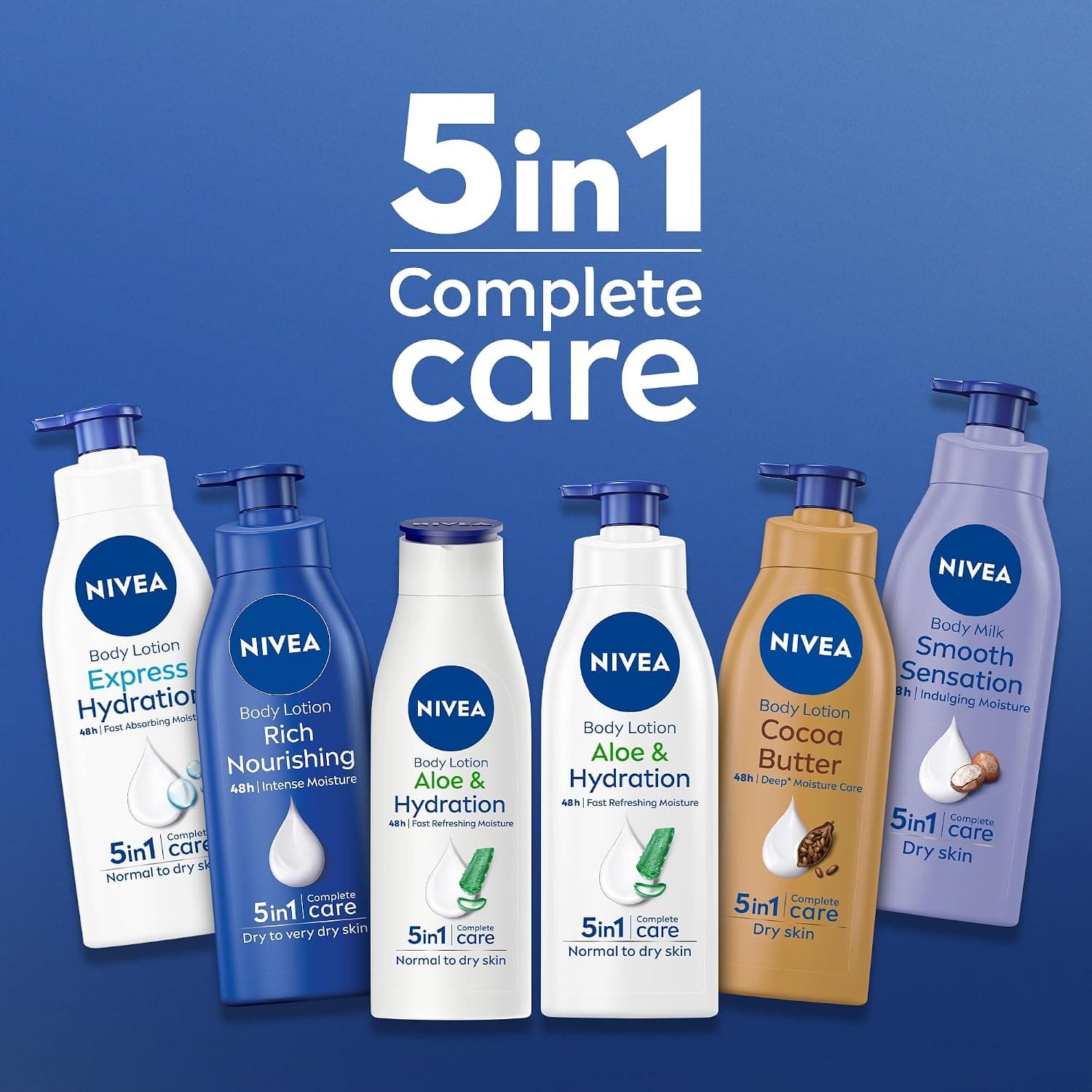 لوسیون بدن مناسب پوست معمولی تا خشک NIVEA با آلوئهورا و Hyaluron خالص 100%، رطوبترسانی 72 ساعته 2x400ml لوسیون بدن مناسب پوست معمولی تا خشک NIVEA با آلوئهورا و Hyaluron خالص 100%، رطوبترسانی 72 ساعته 2x400ml