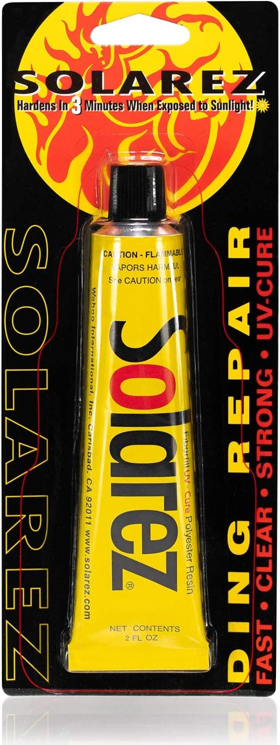 کیت تعمیر تخته موجسواری SOLAREZ شامل رزین پلیاستر با پخت UV و پد سنباده 60/240 (2 Oz) کیت تعمیر تخته موجسواری SOLAREZ شامل رزین پلیاستر با پخت UV و پد سنباده 60/240 (2 Oz)