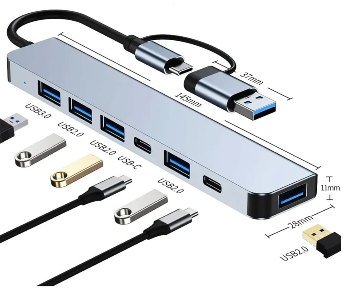هاب USB Coverzone ۷ در ۱ مبدل USB/Type-C به USB A و USB C هاب USB Coverzone ۷ در ۱ مبدل USB/Type-C به USB A و USB C
