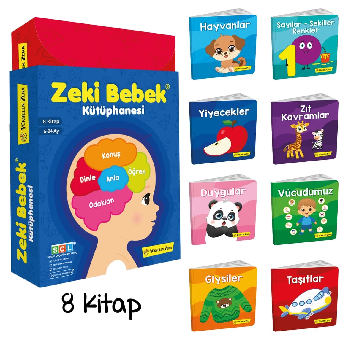 ست کتابخانه کودک هوشمند 6-24 ماه yükselen zeka 8 تایی ست کتابخانه کودک هوشمند 6-24 ماه yükselen zeka 8 تایی
