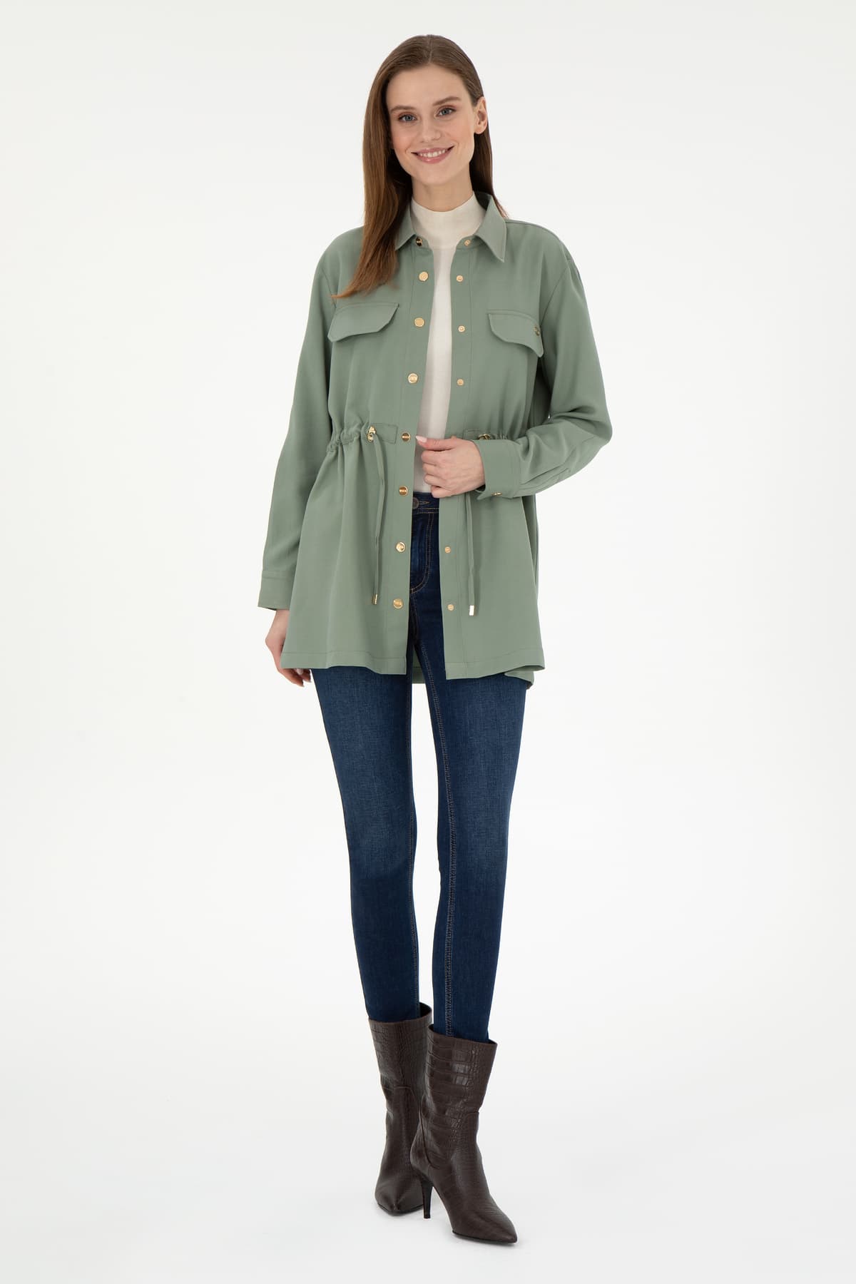 پیراهن زنانه U.S. Polo Assn. سبزآبی آستینبلند مدل 50289845-VR048 پیراهن زنانه U.S. Polo Assn. سبزآبی آستینبلند مدل 50289845-VR048