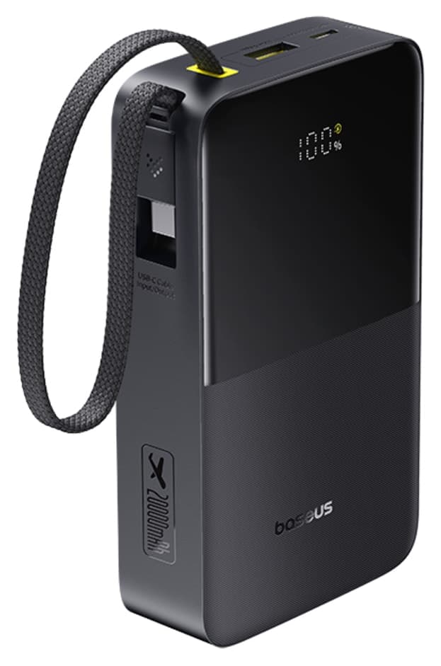 پاوربانک Baseus با کابل USB-C داخلی، شارژ سریع 22,5 W و نمایشگر LED مدل EnerFill Bipow2 Pro 20000mAh پاوربانک Baseus با کابل USB-C داخلی، شارژ سریع 22,5 W و نمایشگر LED مدل EnerFill Bipow2 Pro 20000mAh