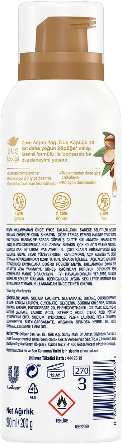 فوم دوش Dove با فرمول کرمی و کف 10 برابر غلیظتر سفید 200 ml فوم دوش Dove با فرمول کرمی و کف 10 برابر غلیظتر سفید 200 ml