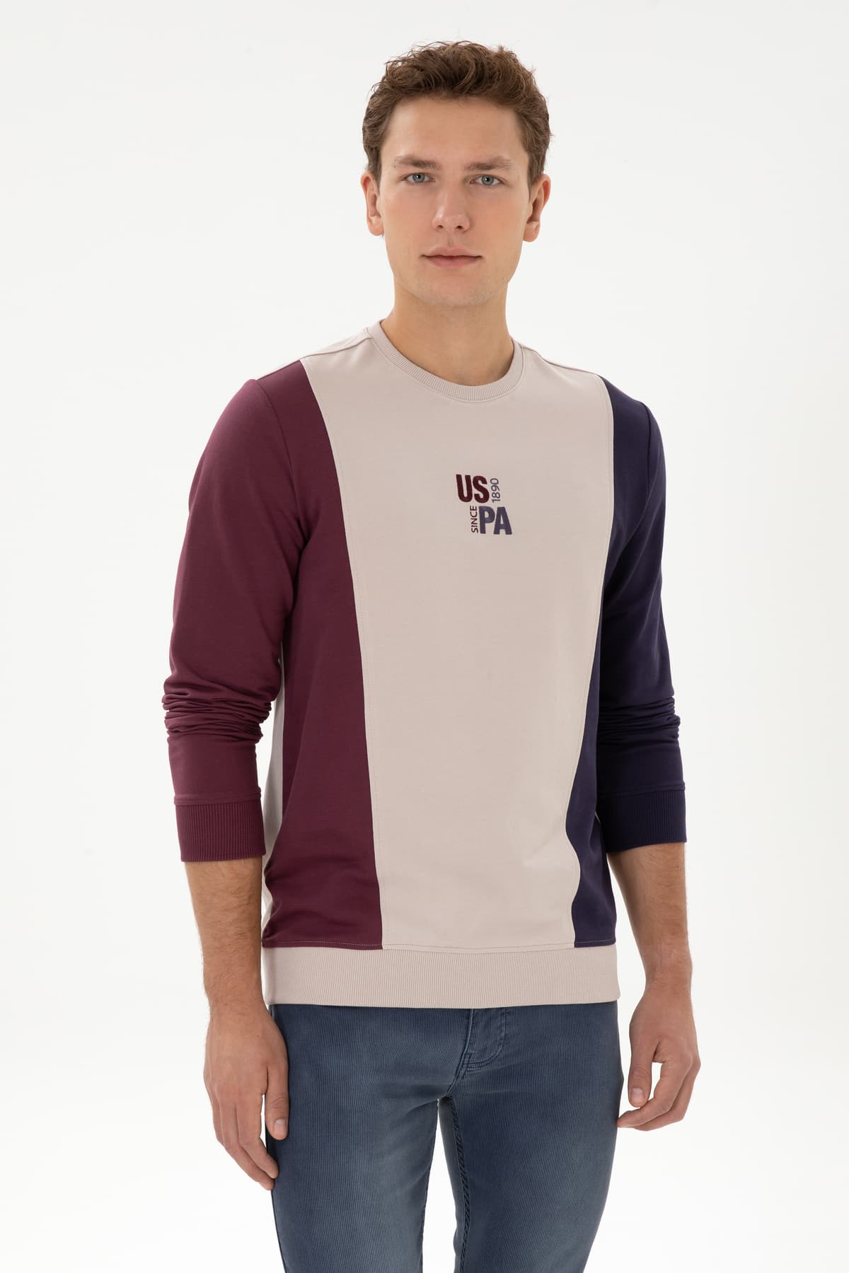 سویشرت مردانه U.S. Polo Assn. یقهگرد نازک فیت معمولی سنگی مدل 50316379-VR049 سویشرت مردانه U.S. Polo Assn. یقهگرد نازک فیت معمولی سنگی مدل 50316379-VR049