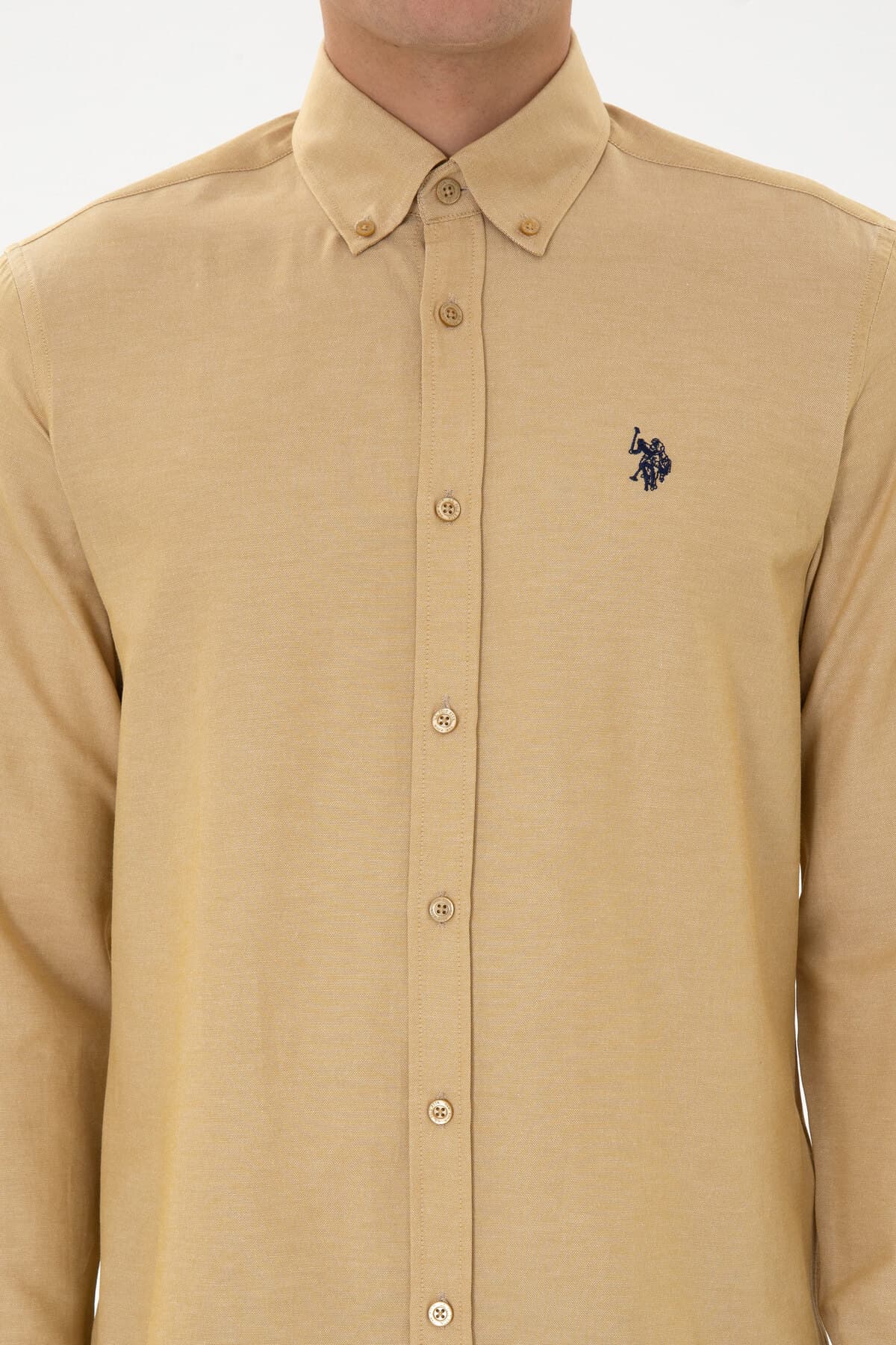 پیراهن مردانه U.S. Polo Assn. آستین بلند بیسیک خردلی مدل 50316723-VR151 پیراهن مردانه U.S. Polo Assn. آستین بلند بیسیک خردلی مدل 50316723-VR151