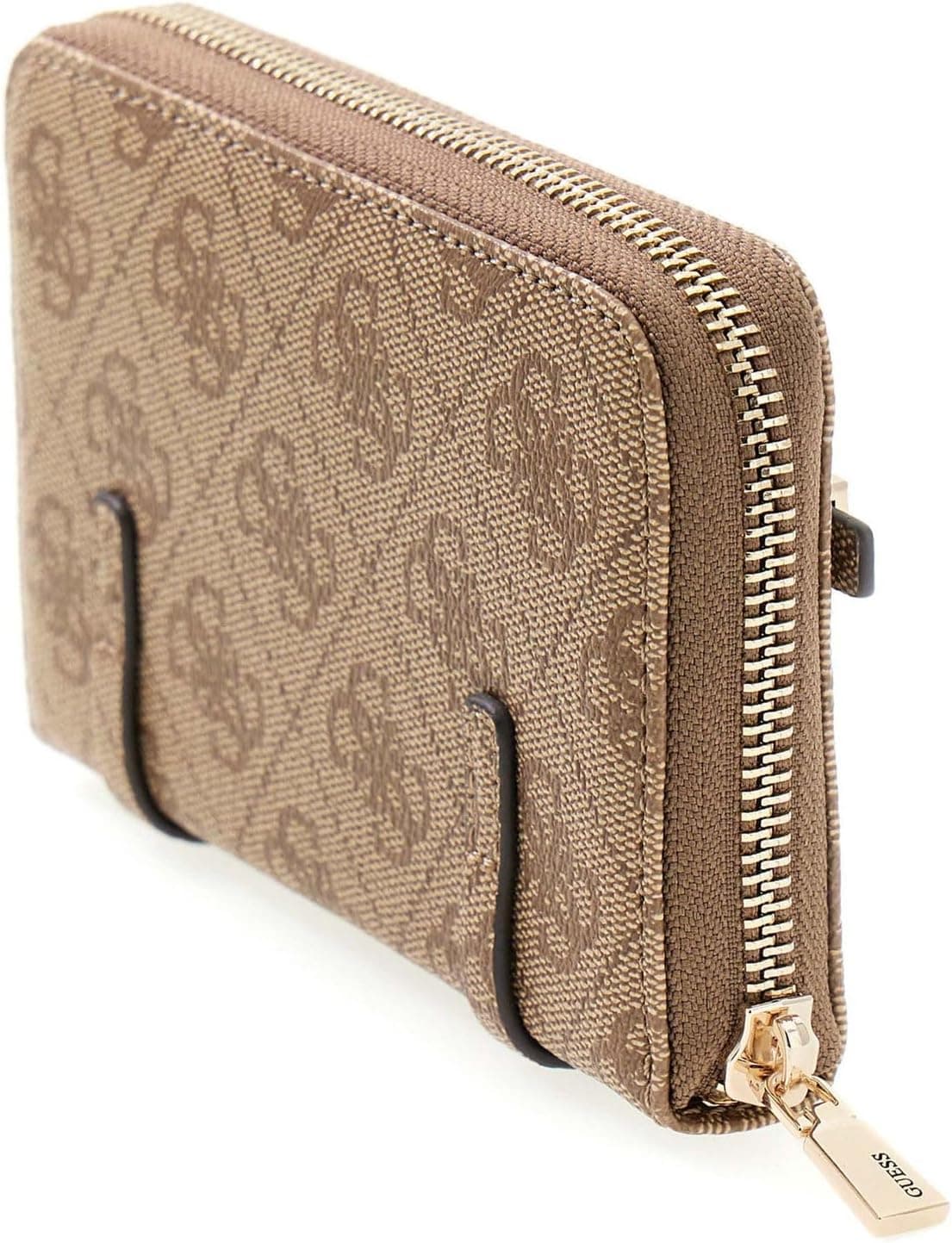 کیف دستی زنانه GUESS با طرح لوگو و زیپ دور رنگ لاته مدل LEONA LOGO SLG MED ZIP AROUND کیف دستی زنانه GUESS با طرح لوگو و زیپ دور رنگ لاته مدل LEONA LOGO SLG MED ZIP AROUND