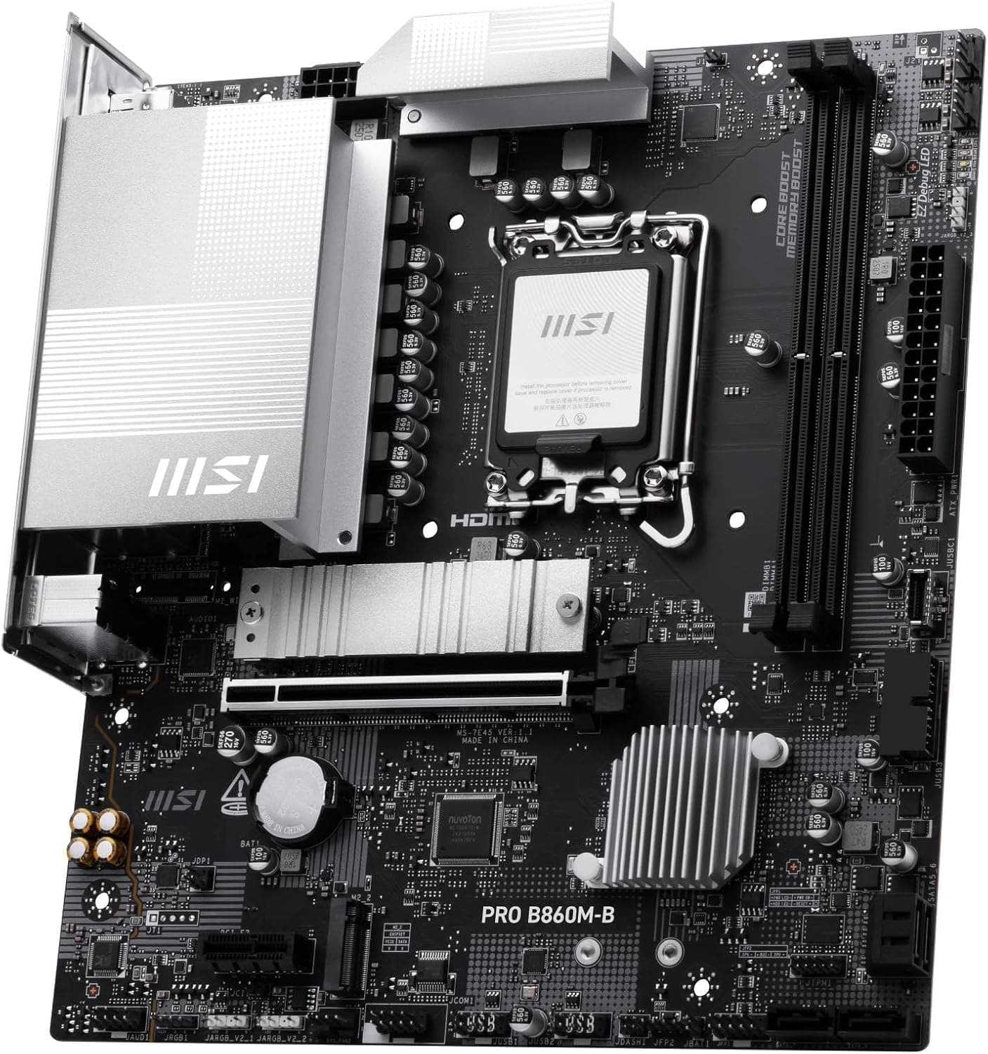 مادربرد MSI MB PRO مدل B860M-B سوکت 1851 DDR5 9066MHZ(OC) 2xM.2 HDMI 5G LAN mATX مادربرد MSI MB PRO مدل B860M-B سوکت 1851 DDR5 9066MHZ(OC) 2xM.2 HDMI 5G LAN mATX
