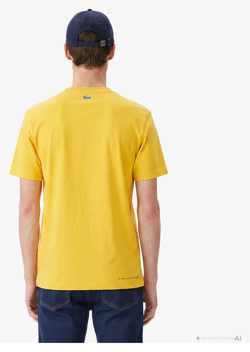 تیشرت مردانه Lacoste فیت کلاسیک یقه گرد چاپدار نارنجی تیشرت مردانه Lacoste فیت کلاسیک یقه گرد چاپدار نارنجی