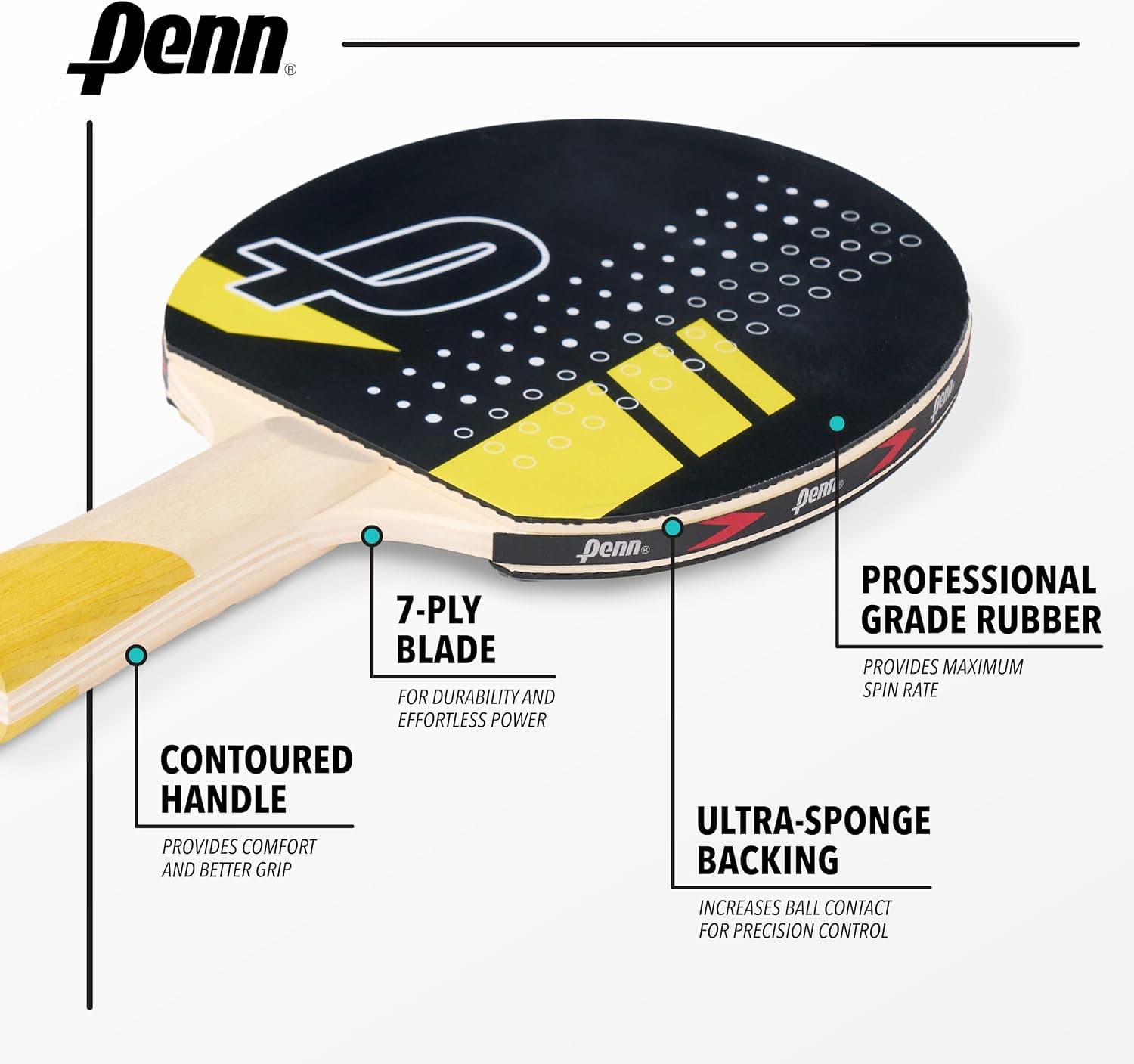 راکت پینگپنگ EastPoint Sports مدل Penn 5.0، تکی یا کیت ۲ یا ۴ نفره با توپ و کیف نگهداری راکت پینگپنگ EastPoint Sports مدل Penn 5.0، تکی یا کیت ۲ یا ۴ نفره با توپ و کیف نگهداری