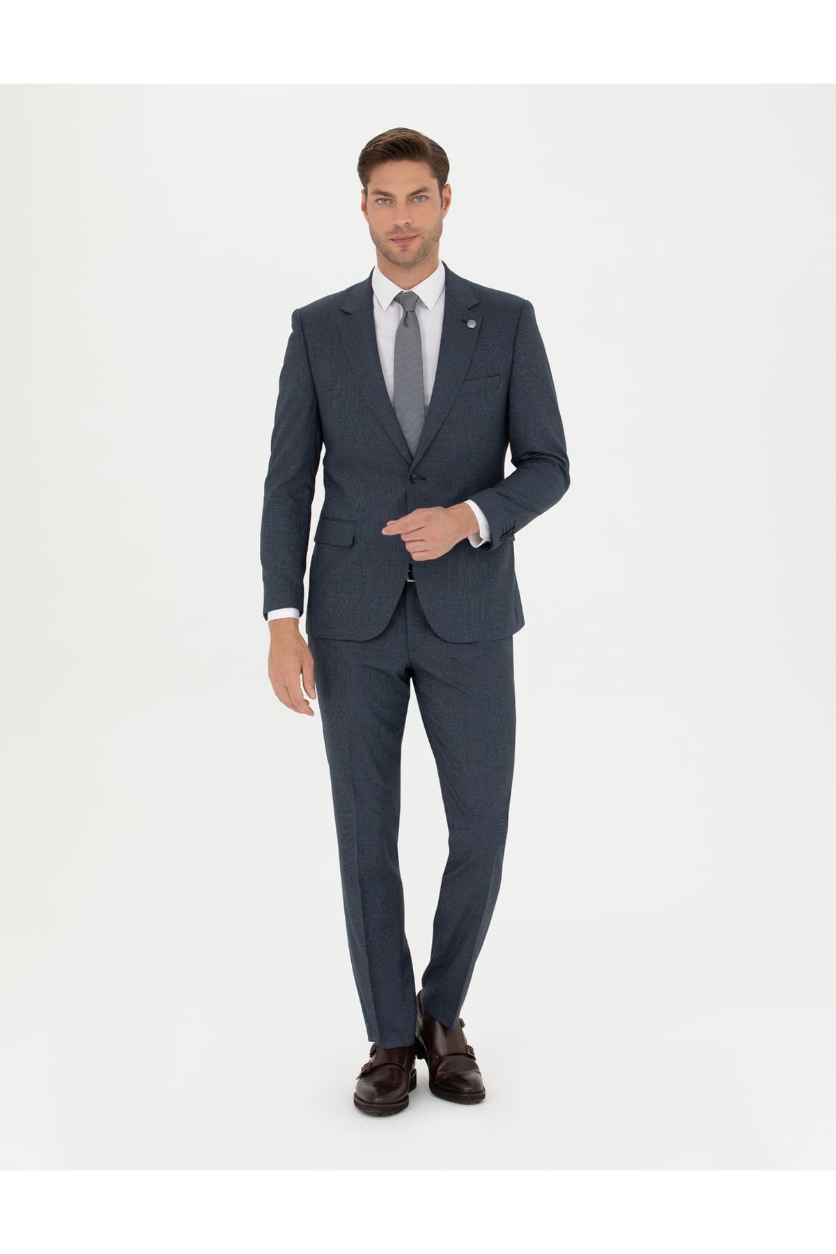 کت و شلوار مردانه Pierre Cardin سرمهای اسلیم فیت مدل 50278191-VR033 کت و شلوار مردانه Pierre Cardin سرمهای اسلیم فیت مدل 50278191-VR033
