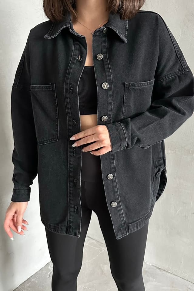 کت جین زنانه XRAY JEANS جیبدار مشکی کت جین زنانه XRAY JEANS جیبدار مشکی
