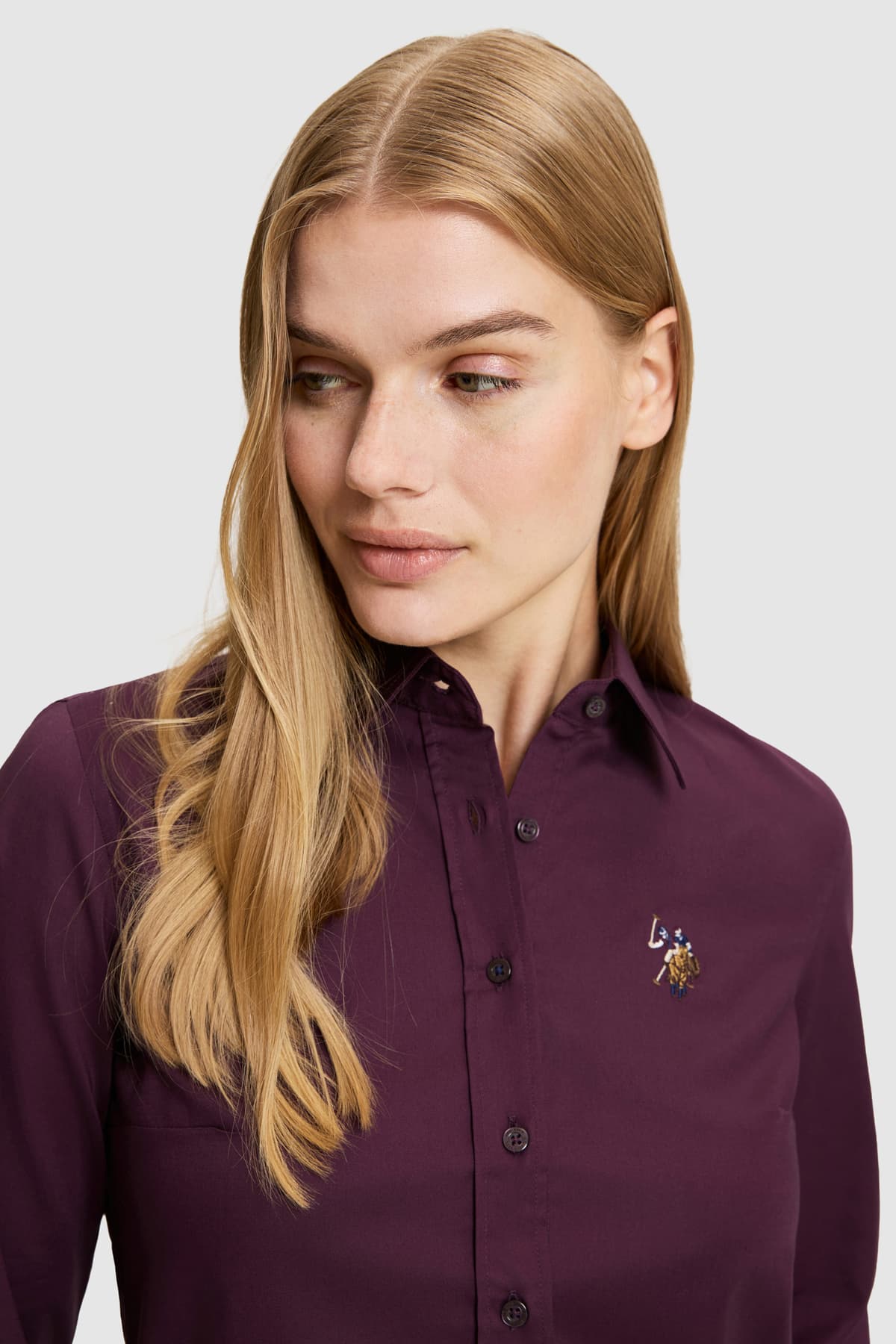پیراهن زنانه U.S. Polo Assn. زرشکی آستین بلند ساده مدل 50329503-VR180 پیراهن زنانه U.S. Polo Assn. زرشکی آستین بلند ساده مدل 50329503-VR180
