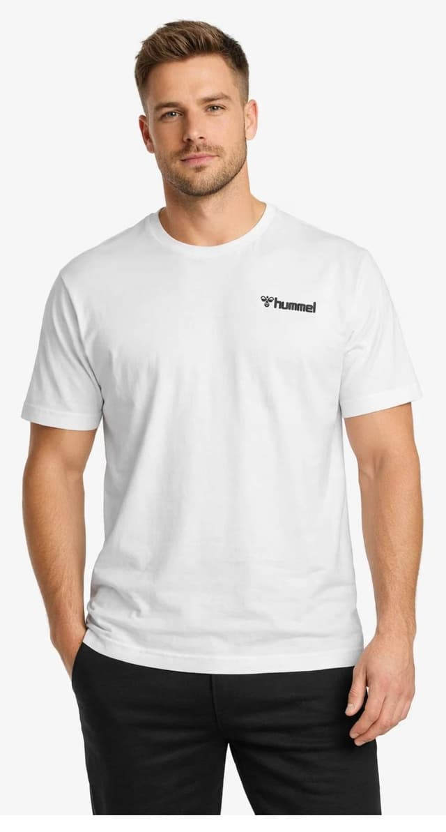 تیشرت مردانه hummel سفید فیت راحت تیشرت مردانه hummel سفید فیت راحت