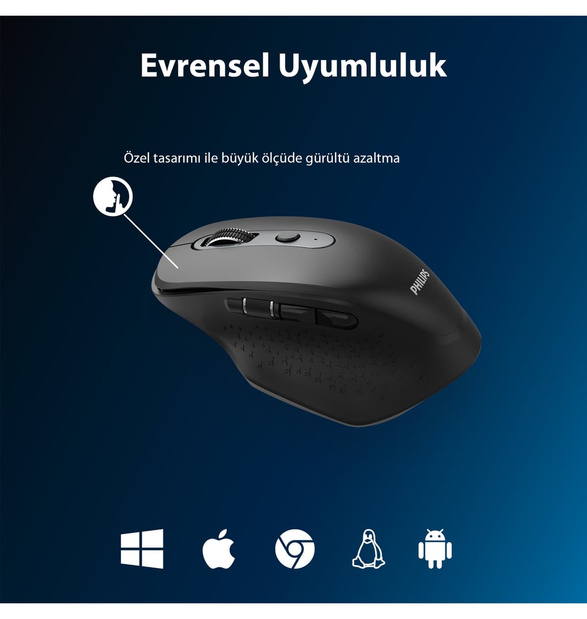 ماوس بیسیم Philips 8 دکمه 3200DPI نوری مشکی مدل SPK7818 ماوس بیسیم Philips 8 دکمه 3200DPI نوری مشکی مدل SPK7818