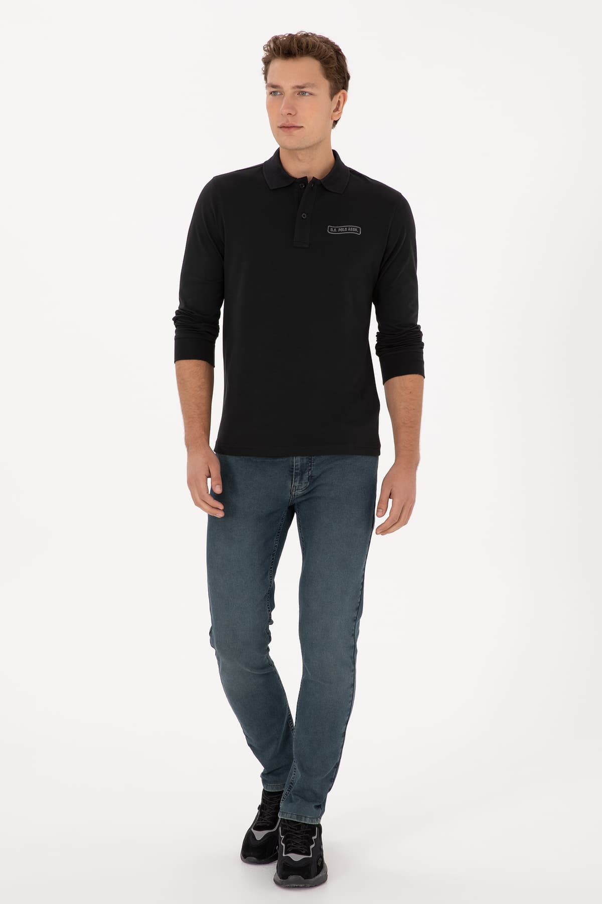سوئیشرت مردانه U.S. Polo Assn. فیت معمولی یقه پولو مشکی مدل 50315454-VR046 سوئیشرت مردانه U.S. Polo Assn. فیت معمولی یقه پولو مشکی مدل 50315454-VR046