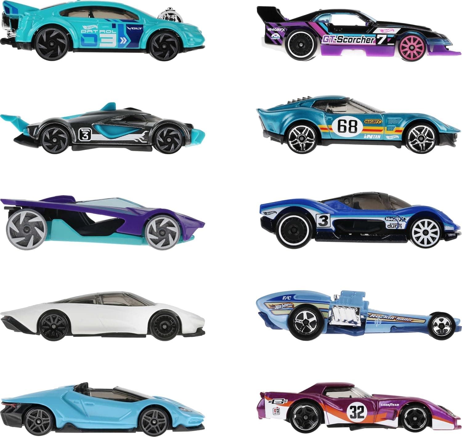 مجموعه ۱۰تایی خودروهای مسابقهای Hot Wheels مجموعه ۱۰تایی خودروهای مسابقهای Hot Wheels