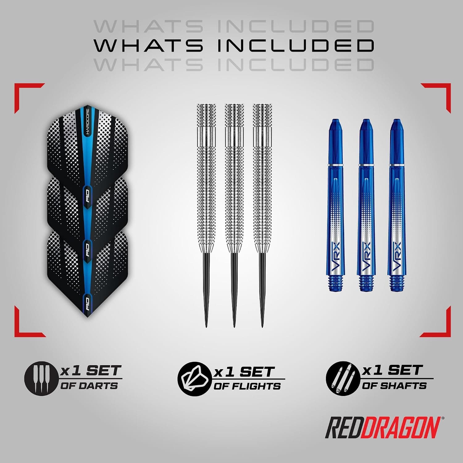 ست دارت تنگستن 24g RED DRAGON Defender همراه با Flights و Stems ست دارت تنگستن 24g RED DRAGON Defender همراه با Flights و Stems