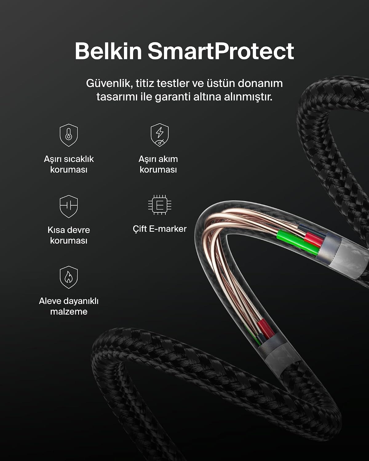 کابل شارژ مردانه Belkin بافت اکو USB-C به USB-C 3 متر 240 وات مشکی کابل شارژ مردانه Belkin بافت اکو USB-C به USB-C 3 متر 240 وات مشکی