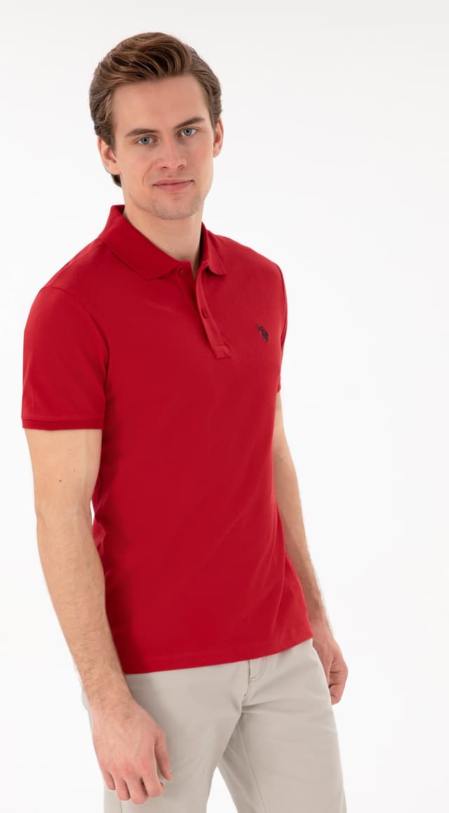 تیشرت مردانه U.S. Polo Assn. اسلیم فیت یقه پولو قرمز بیسیک مدل 50298041-VR171 تیشرت مردانه U.S. Polo Assn. اسلیم فیت یقه پولو قرمز بیسیک مدل 50298041-VR171