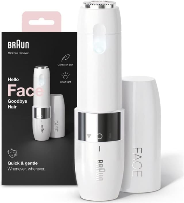 دستگاه موبر برقی صورت زنانه Braun Mini برای موهای بالای لب و چانه دستگاه موبر برقی صورت زنانه Braun Mini برای موهای بالای لب و چانه