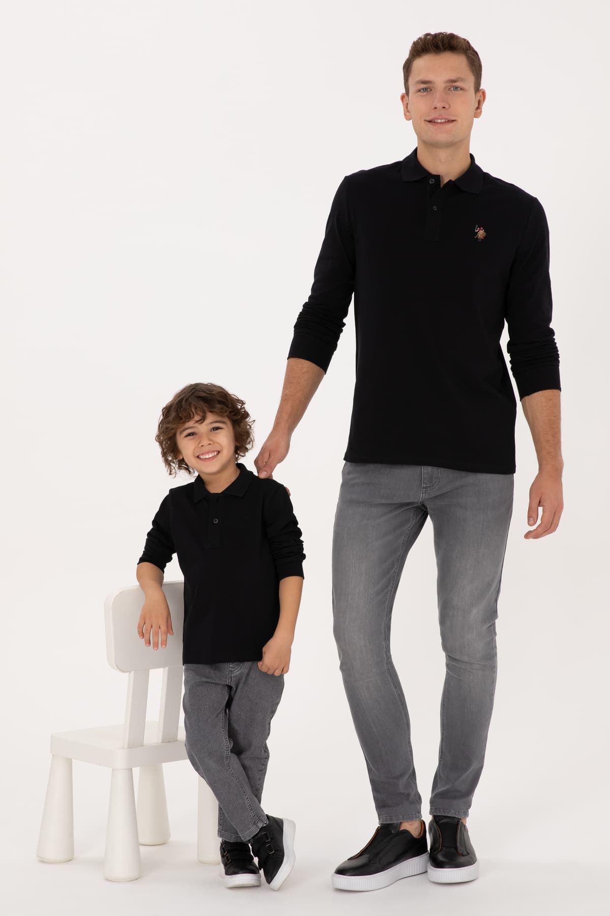 سویشرت پسرانه U.S. Polo Assn. مشکی ساده یقه پولو مدل 50313790-VR046 سویشرت پسرانه U.S. Polo Assn. مشکی ساده یقه پولو مدل 50313790-VR046