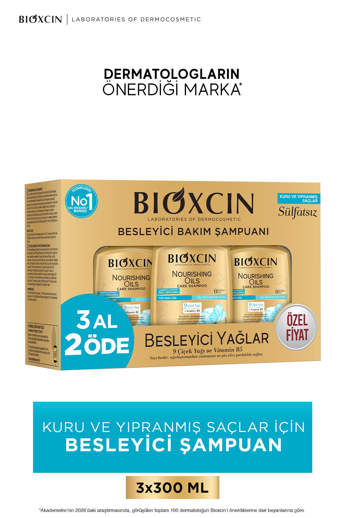 شامپو زنانه Bioxcin بدون سولفات با روغنهای تغذیهکننده برای موهای آسیبدیده 3×300ml شامپو زنانه Bioxcin بدون سولفات با روغنهای تغذیهکننده برای موهای آسیبدیده 3×300ml