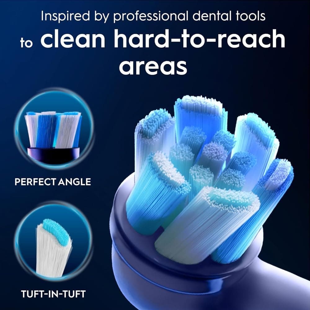 سری یدکی مسواک برقی Procter & Gamble Oral-B iO Series Ultimate Clean سفید 4 عددی با الیاف ضربدری سری یدکی مسواک برقی Procter & Gamble Oral-B iO Series Ultimate Clean سفید 4 عددی با الیاف ضربدری