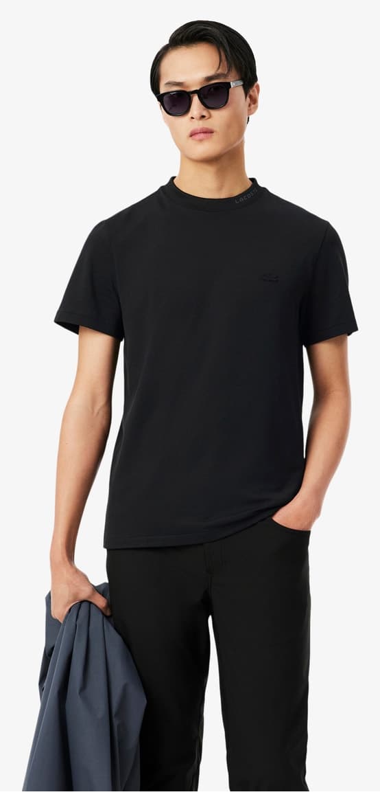 تیشرت مردانه Lacoste فیت معمولی یقه گرد مشکی تیشرت مردانه Lacoste فیت معمولی یقه گرد مشکی
