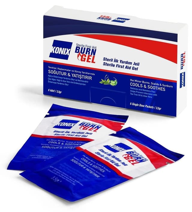ژل سوختگی استریل کمکهای اولیه Konix 3,5 GR بسته 6 تایی ژل سوختگی استریل کمکهای اولیه Konix 3,5 GR بسته 6 تایی