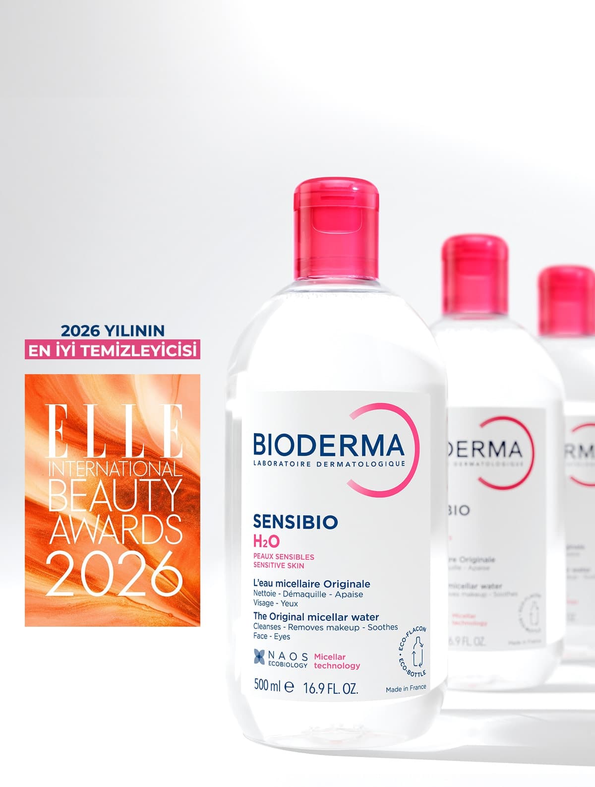 آب میسلار پاککننده آرایش برای پوستهای حساس و معمولی Bioderma Sensibio H2O 500 ML آب میسلار پاککننده آرایش برای پوستهای حساس و معمولی Bioderma Sensibio H2O 500 ML