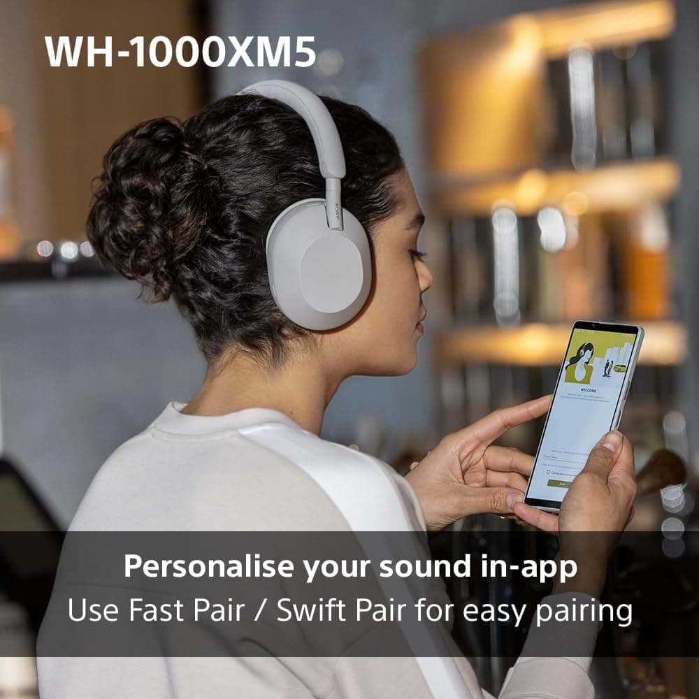 هدفون بیسیم Sony روگوشی حذف نویز مشکی مدل WH 1000XM5 هدفون بیسیم Sony روگوشی حذف نویز مشکی مدل WH 1000XM5