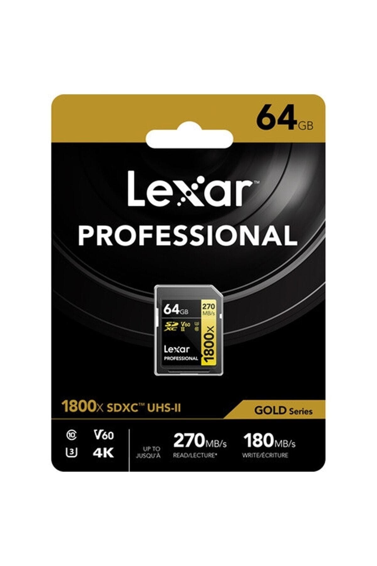 کارت حافظه SDXC Lexar Gold Series 64GB 1800x سازگار با UHS-II و 270MB/s کارت حافظه SDXC Lexar Gold Series 64GB 1800x سازگار با UHS-II و 270MB/s
