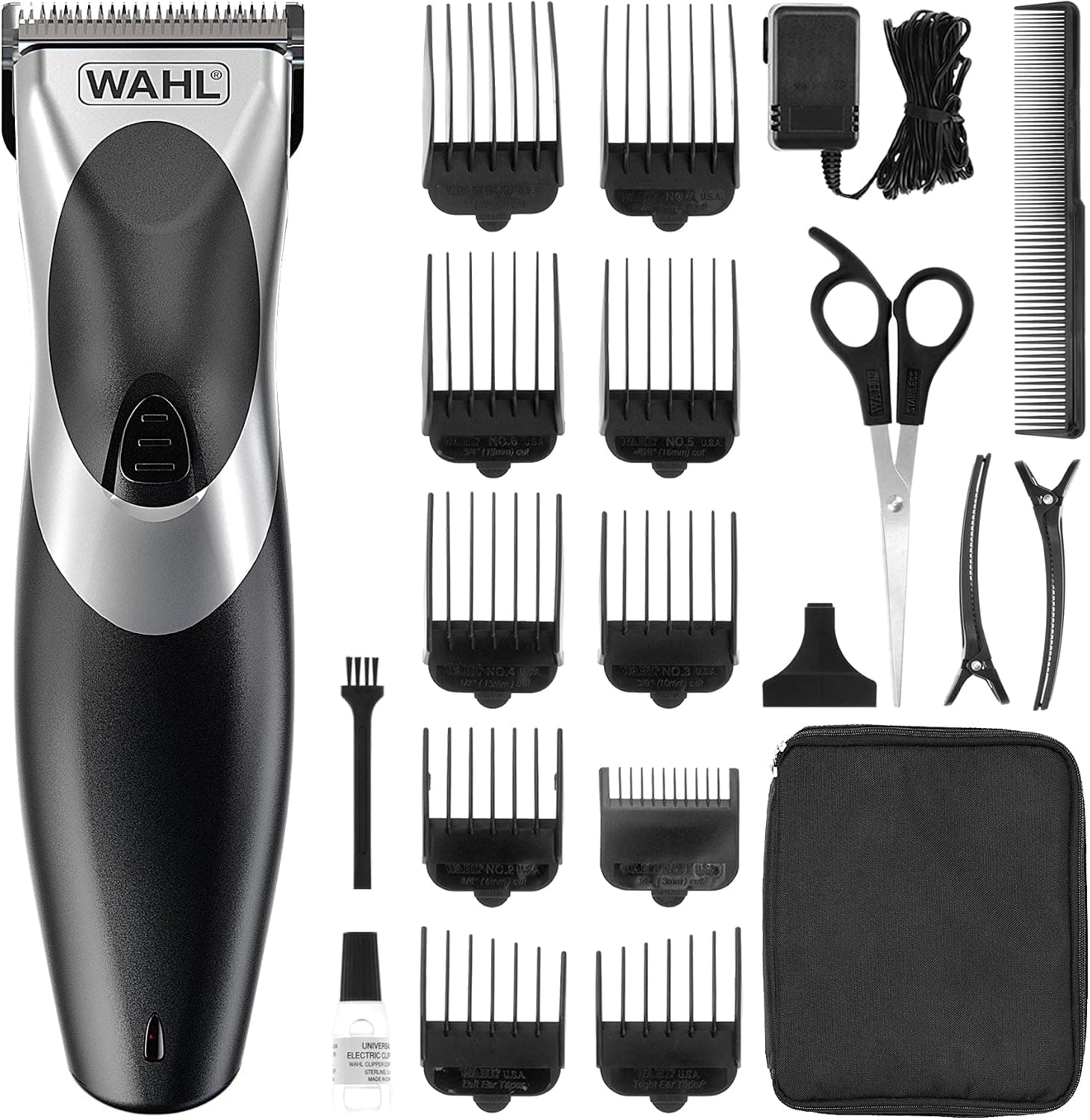 ماشین اصلاح موی سر مردانه Wahl Clip 'N Rinse شارژی و سیمی با سر قابل شستوشو مدل 9639-017 ماشین اصلاح موی سر مردانه Wahl Clip 'N Rinse شارژی و سیمی با سر قابل شستوشو مدل 9639-017