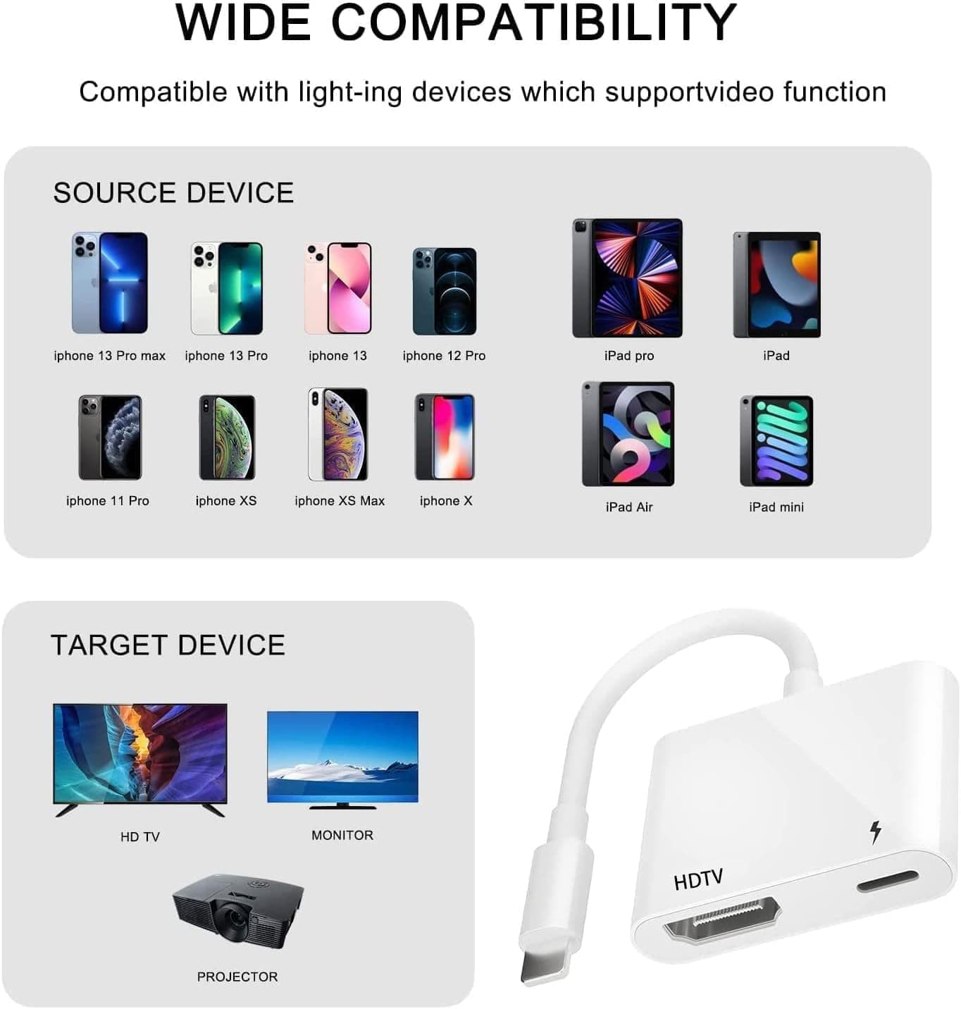 مبدل دیجیتال AV لایتنینگ به HDMI برند Kinhaly با پورت شارژ و پشتیبانی 1080P مبدل دیجیتال AV لایتنینگ به HDMI برند Kinhaly با پورت شارژ و پشتیبانی 1080P