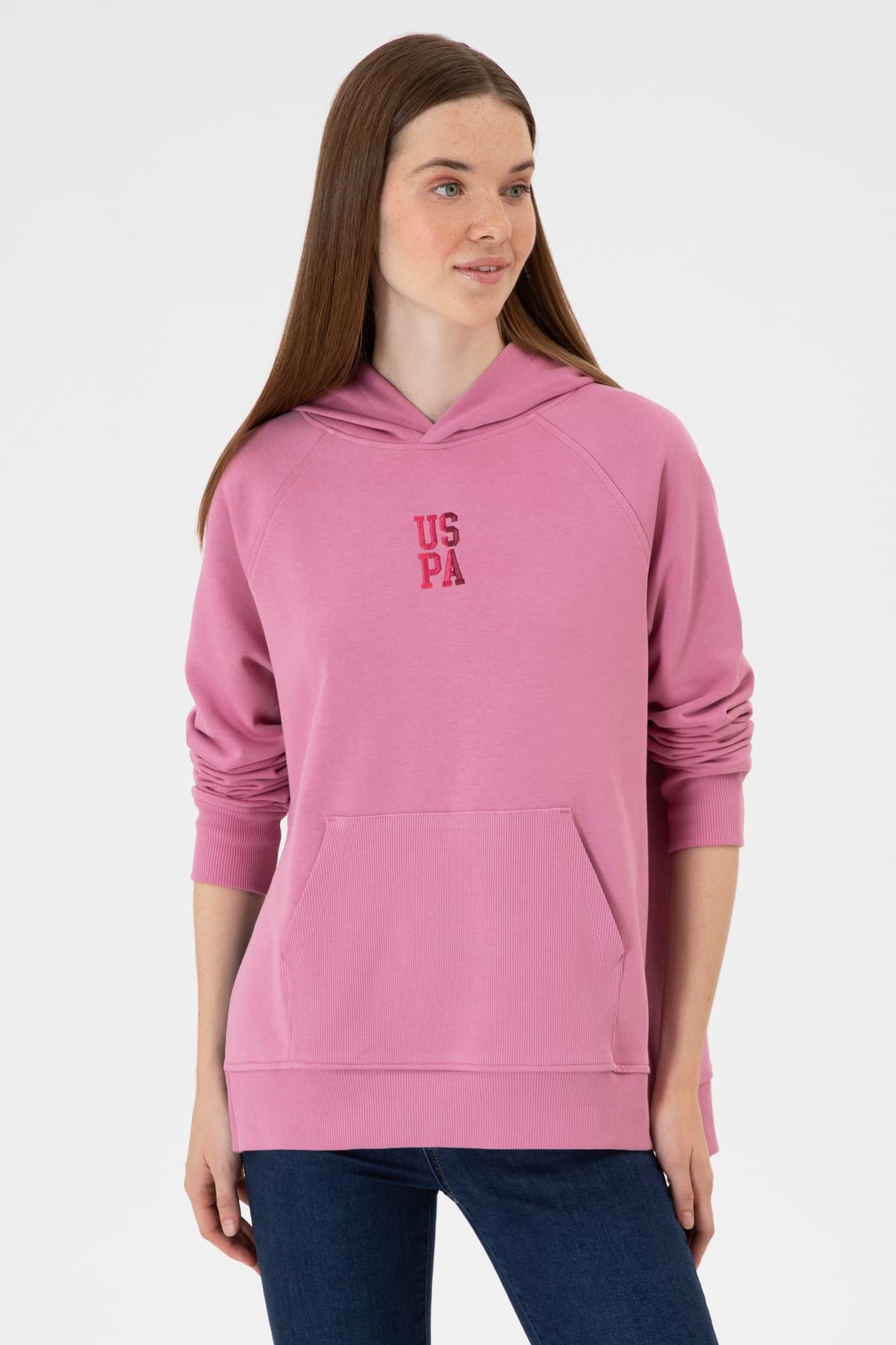 سوئیشرت زنانه U.S. Polo Assn. کلاهدار صورتی تیره با چاک مدل 50313611-VR167 سوئیشرت زنانه U.S. Polo Assn. کلاهدار صورتی تیره با چاک مدل 50313611-VR167