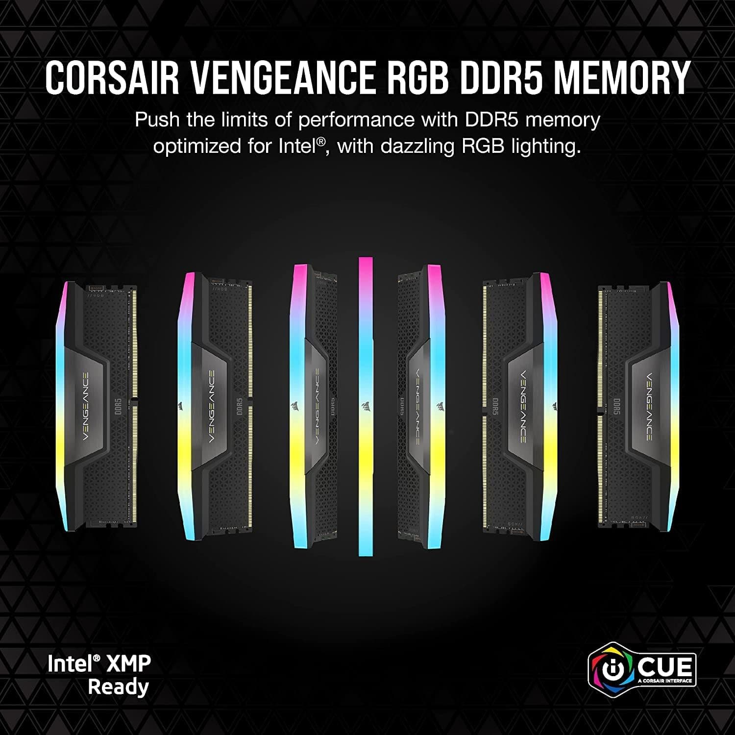 رم کامپیوتر Corsair Vengeance RGB DDR5 ظرفیت 48GB (2x24GB) فرکانس 6000MHz مدل CMH48GX5M2E6000C36 رم کامپیوتر Corsair Vengeance RGB DDR5 ظرفیت 48GB (2x24GB) فرکانس 6000MHz مدل CMH48GX5M2E6000C36